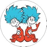 DR SEUSS Suess - THING 1 and THING 2 - Logo Symbol Pinback Button 1.25' Pin / Badge