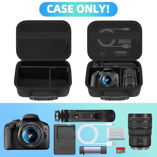 Funda para cámara Canon EOS con divisores y correa negra miniatura 4