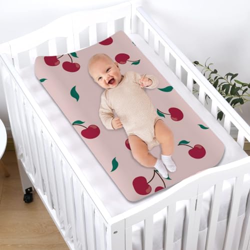 Baby Changing Pad Cover 1 Pack red Cherry Pattern Changing Table Cover Diaper Changing Pad Cover