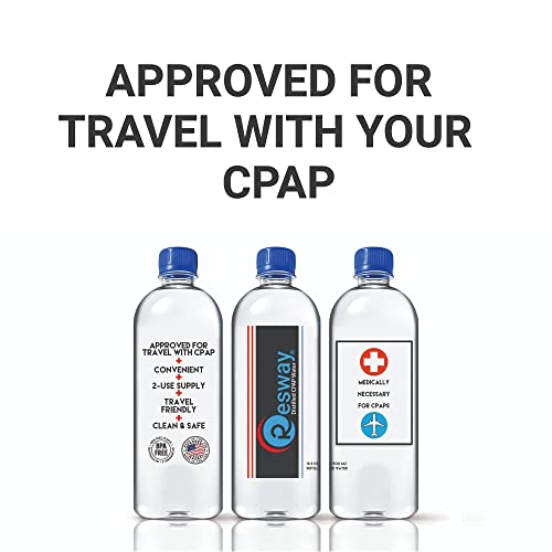 Resway Distilled Water | Travel Bottles For Resmed, Respironics Machines, Personal Humidifier | Medical Supplies For Vacation | Travel-Friendly, Clean | 16.9Oz H2O (12 Pack) #TOP5