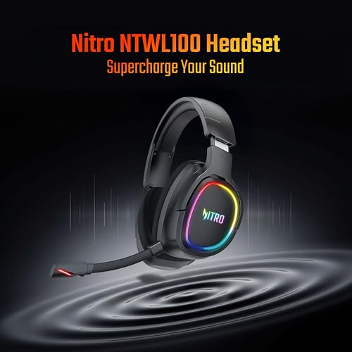 Image of acer Nitro Triple-Mode Gaming Headset | Bluetooth + 2.4GHz USB-C /USB-A Dongle + Wired | 50mm Drivers | 7.1 Virtual Surround | Running RGB | Low Latency <30ms | Flexible LED Mic | Windows /Android /iOS