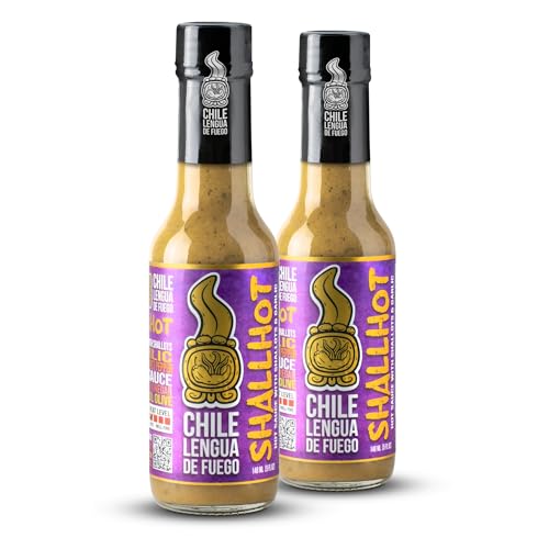 Image of Chile Lengua de Fuego Shallhot - Shallot, Soy & Scotch Bonnet Hot Sauce, Savory Umami Heat, 5 oz Bottle (Pack of 2)