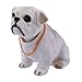 SODIAL(R) Bulldog Perro Blanco Gris asintiendo Decoracion para coche