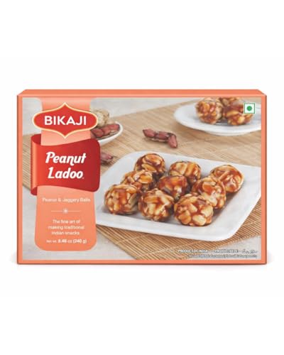 Bikaji Peanut Ladoo (Moongfali Laddoo) | 8.46 oz (240g) | Traditional Indian Sweets Mithai | Jaggery & Roasted Groundnut Energy Snack | Healthy Indian Snack | Festive Sweet Bikaji Peanut Ladoo (Moongfali Laddoo) | 8.46 oz (240g) | Traditional Indian Sweets Mithai | Jaggery & Roasted Groundnut Energy Snack | Healthy Indian Snack | Festive Sweet