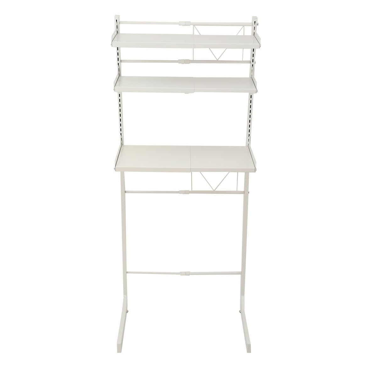 Waschmaschinenregal, WC Regal über Waschmaschine Toilette, Waschmaschinenschrank Überbauschrank, Toilettenschrank, 3 Ablagen, Regalhöhe verstellbar, 40x160x35-60cm (Breitenverstellbar), Weiß
