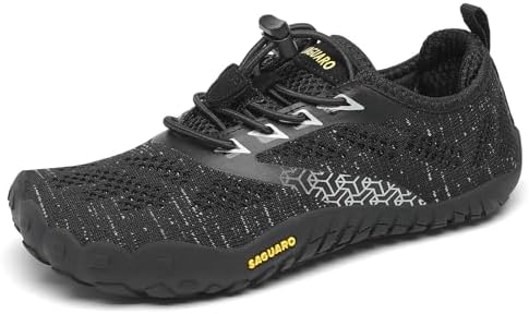 SAGUARO Kinder Barfußschuhe Atmungsaktiv rutschfest Wanderschuhe Leicht Weich Sportschuhe Laufschuhe, Gr.24-36