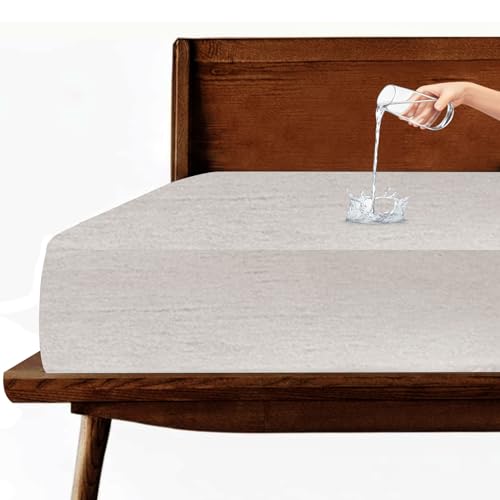 Image of Stylista 100% Waterproof Premium Cotton Feel Mattress Protector King Size 78x72 Inches | Breathable and Hypoallergenic Ultra Soft Fitted Bed Protector Cover (78 inchx72 inch King, Grey)| One Year Warranty