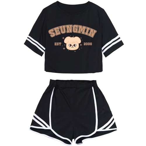 Image of CHAIRAY SKZ Merch Sets Skzoo Felix Hyunjin Bangchan Lee Know Support Album Shirt + Shorts Changbin Han I.N Tee Top Suit