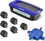 Tymate Tire Pressure Monitoring System for RV Trailer - Solar Charge, 5 Alarm Modes, Auto Backlight & Sleep & Awake Mode, Tire Position Exchange, with 6 External TPMS Sensor (0-87 PSI) and A Repeater