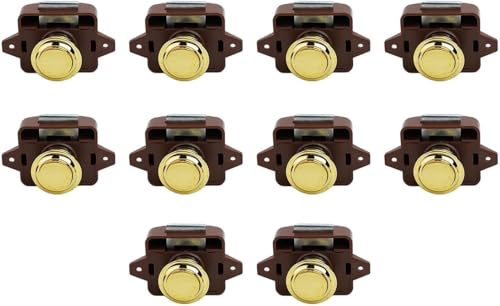 Loquets à bouton-poussoir marron doré au design robuste et durable - 2