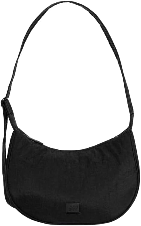 Freshly Picked Zurich Crescent Crossbody Sling Bag, Ebony Black