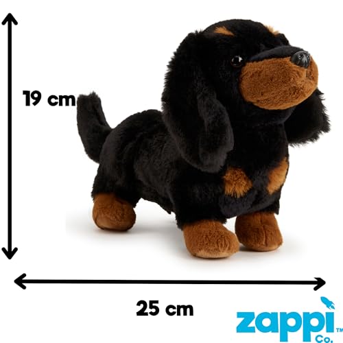 Zappi Co Daisy der Dackel Plüschhund (20 cm) - Wursthund-Delight - Weich, Kuschelig, Recycelt - Niedlicher Langer Freund