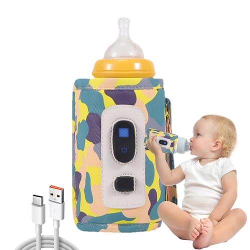 USB Milk Bottle Warmer Bag - Portable Digital Bottle Warmer USB Milk Warmer | 5 Gear Temperature Bottle Bag | Adjustable Heat Keeper Feeding Bag | Children's Home Milk Warmer for Travel