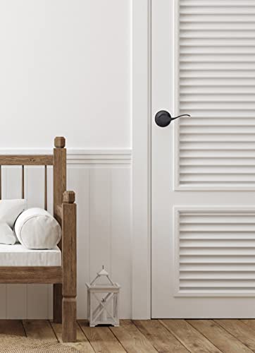 Image of Design House Springdale One-Sided Non-Turning Dummy Door Lever, Matte Black, Decorative Interior Door Handle for Closet, Pantry, and French Doors, Reversible Surface Mount Hardware, 778878