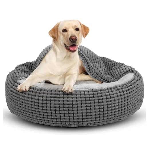 JOEJOY Rond hondenbed, kalmerend knuffelbed voor grote middelgrote honden, hondenhol kattenbed