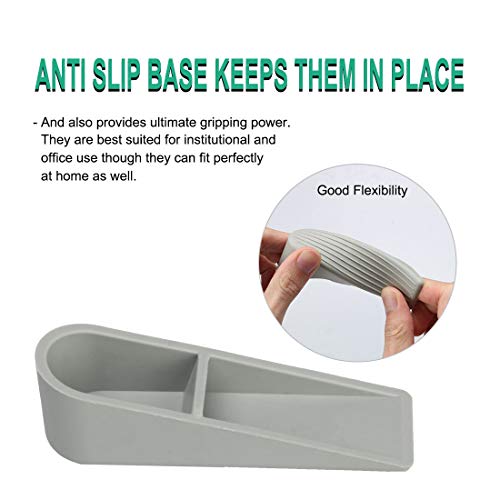 Cale de porte butée de porte en caoutchouc gris avec support blanc - 6
