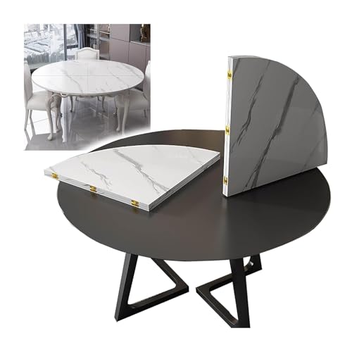 Extension de table ronde pliable bois 4 plis gain d'espace repas et fêtes