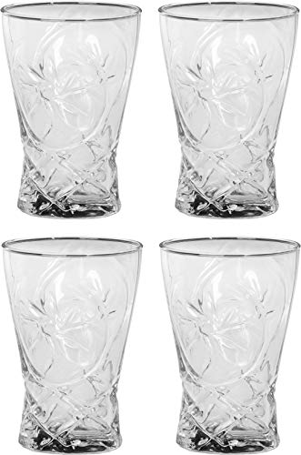 Image of Afast Multipurpose Designer Look Transparent Glass Set of 4 No sk19678, 330 Ml, Clear
