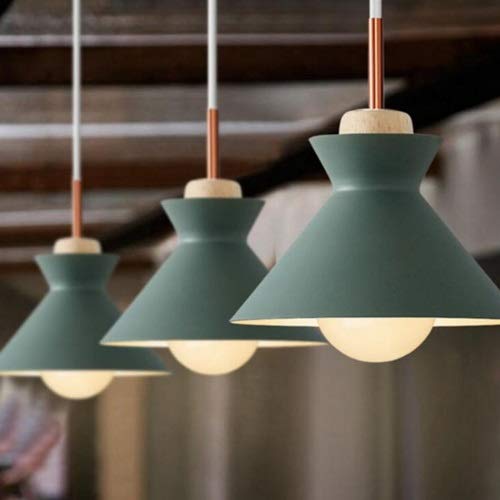 Lustre en bois massif rétro industriel E27 pour éclairage de salon - 6