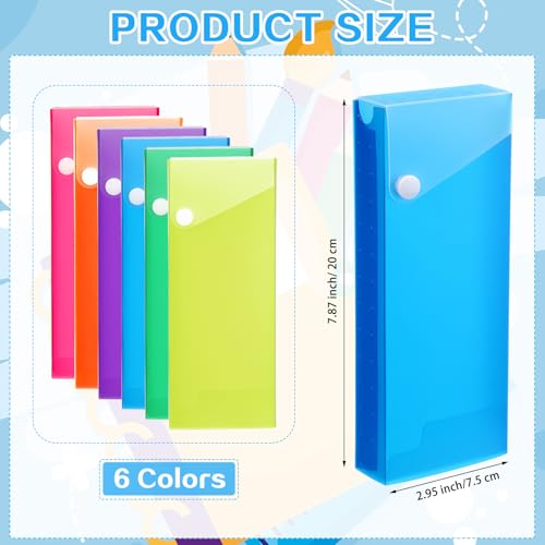 Image of Watersay 24 Pcs Slider Pencil Case Bulk for Classroom Clear Plastic Pencil Box with Pull out Drawer Snap Closure Storage Box Translucent Crayon Boxes Back to School Organizer (Fresh Colors)