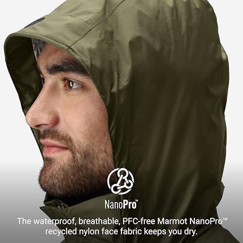 Image of MARMOT Men's Precip Eco Waterproof Rain Jacket - 100% Recycled, Breathable, Lightweight, Packable Raincoat