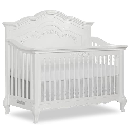 Image of Evolur Aurora 5-in-1 Convertible Full Size Baby Crib, Frost White