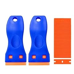 JCKD 2 pezzi mini raschietto in plastica con 20 lame in plastica, raschietto in plastica,rimozione di residui adesivi adesivi per finestre di vetro e autoadesivi auto, rimozione di etichette