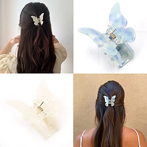 Naisier Hair Claw Butterfly Tortoise Shell Hair Claw Clips Jaw Clips 2.3 Inch Girls Butterfly Hair Clips, Beautiful Butterfly Hair Clips Hair Accessories For Girls And Women. (Mixed Color, 6 Pack) #TOP5