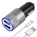 Produktbild MMOBIEL KFZ-Ladeset mit USB Datakabel Lightning zu USB 3,2 ft (1m) und 2 USB Zigarettenanzünder Adapter mit LED-Beleuchtung aus hochwertigem gebürstetem Aluminium
