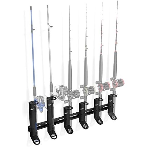 Koova Wall Mount Fishing Rod Holders & Reel Storage | Sturdy Fishing Pole Holders | Steel Rack Fishing Organizers and Storage | Fishing Pole Rack for Garage & Storage Sheds | Fishing Storage Organizer Cover