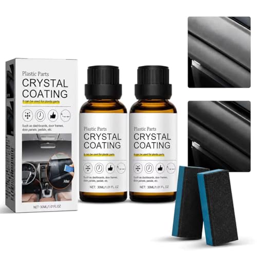 DVDVBOOM Car Plastic Restorer Crystal Coating Restoration Back To Black Trim Restorer Kit for Bumper Dashboard Cleaner Auto Interior & Exterior Care Long-Lasting Crystal Coating Agent(2Pcs)