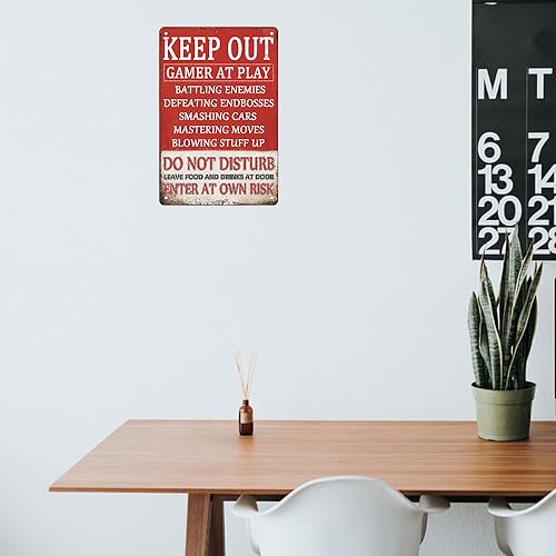 Gaming Room Sign Bedroom Door Tin Signs Funny Keep Out Sign