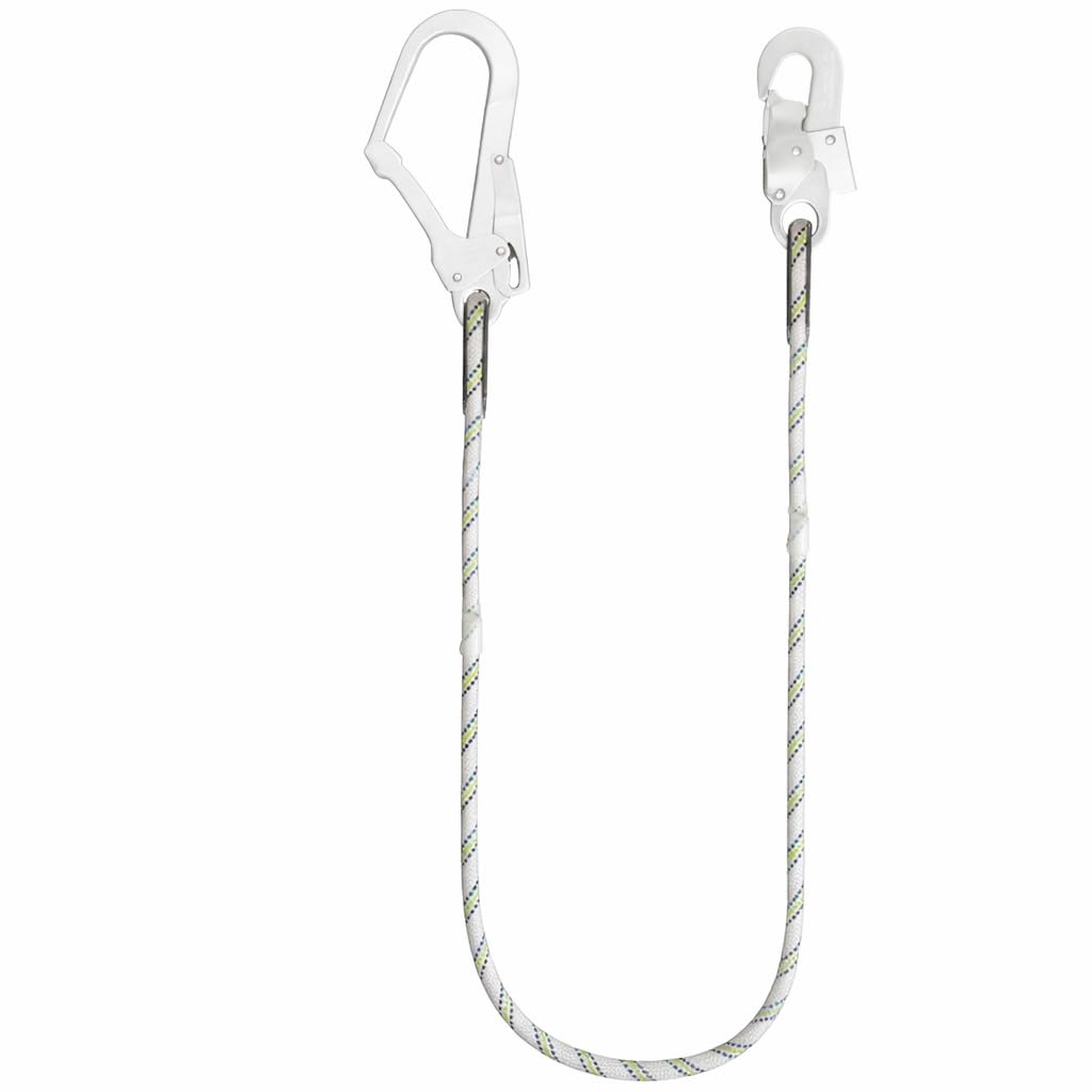 Kratos Safety Rückhalteverbindungsmittel aus Kernmantelseil, 1,5 m, mit Stahlkarabiner und Gerüsthaken, EN354, PSA