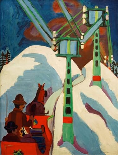 Affiche de tableau abstrait Ernst Ludwig Kirchner impression murale pour salon 60x90cm