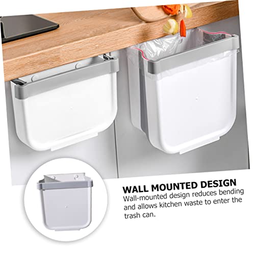 Caneca de basura rectangular blanca grande plegable miniatura 4