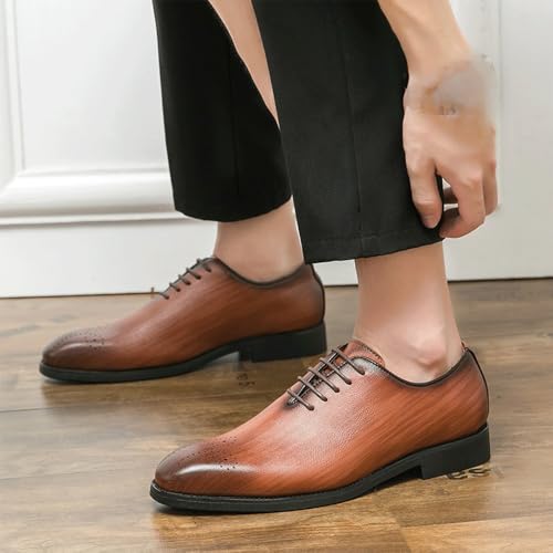Classic Lace Up Comfort Orthopedic Leather Shoes Mens Casual Elevator Pointed Toe Oxfords2