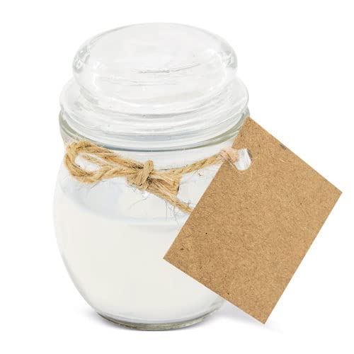 DISOK - Lote 25 Velas Aromáticas en Tarro de Cristal. Velas para poder regalar en bodas, bautizos y comuniones. Decoración con velas. (Blanco)