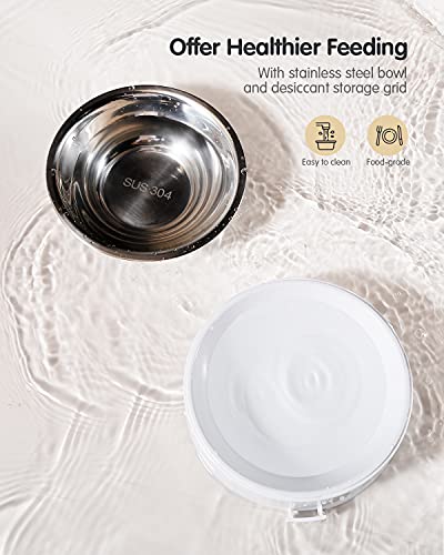 Faroro-Automatic-Cat-Feeder-with-Timer-and-Portion-Control-4L-Pet-Dry-Food-Dispenser-with-Stainless-Steel-Bowl-Desiccant-Bag-and-Voice-Recording-Up-to-6-Meals-per-Day-for-Multiple-Cats-and-Small-Dogs Automatic Dog Feeder with Stainless Steel Bowl