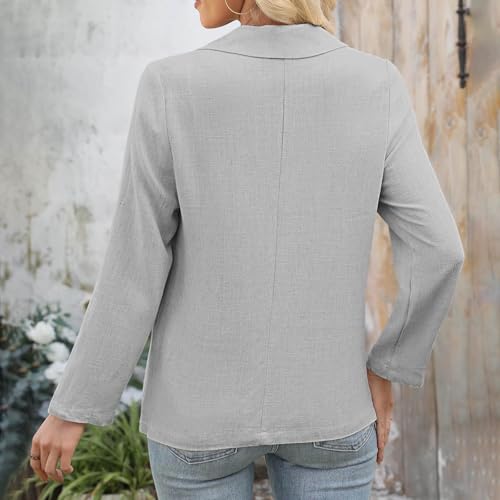 Tweed Blazer for Women Long Sleeve Lightweight Fall Blazer Jackets Ruched One Button Casual Office Jacket with Pockets3