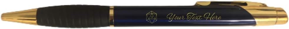 Personalized DnD Engraved Coated Brass Pen with Case Custom Text Dungeon Dragons