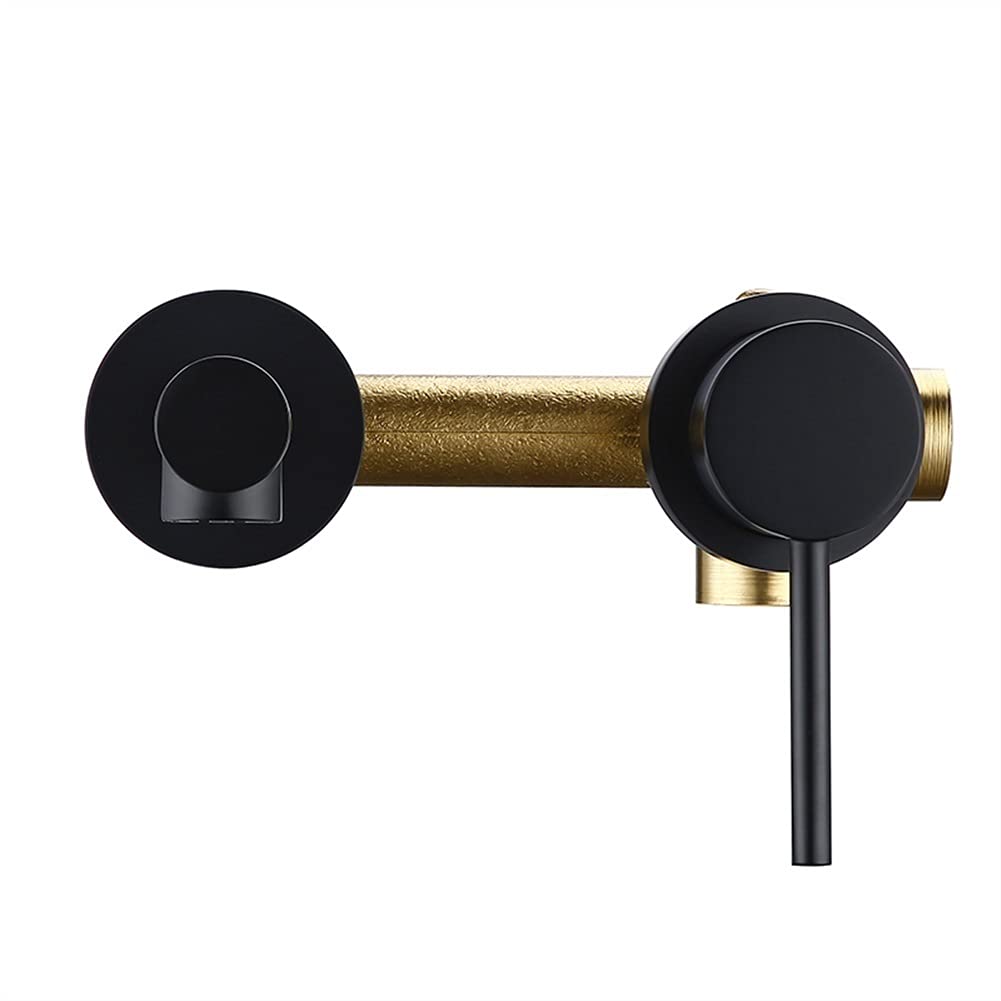 Robinet encastré cascade en laiton noir mat pour salle de bain moderne
