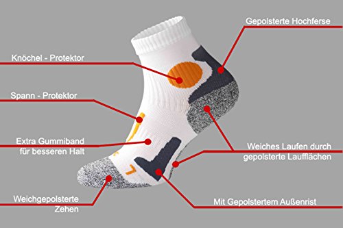 STARK SOUL 2074_a Chaussettes, 1 Paire Noir/Orange, 1 Paire Blanche Orange, 9-11 Mixte