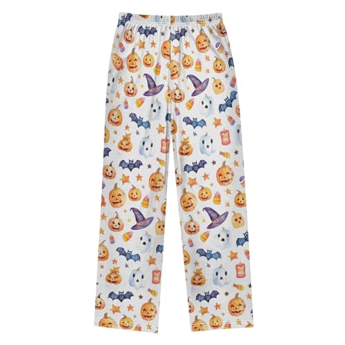 Halloween Pajama Pants Halloween Pumpkin Bat Print Long Sleep Pants Lounge Bottoms2