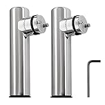KAOLALI 2PCS Boat Accessories Marine Stainless Boat Stainless Steel Clamp On Fishing Rod Holder Rails 7/10" to 1'' Tube Yacht Accessorie