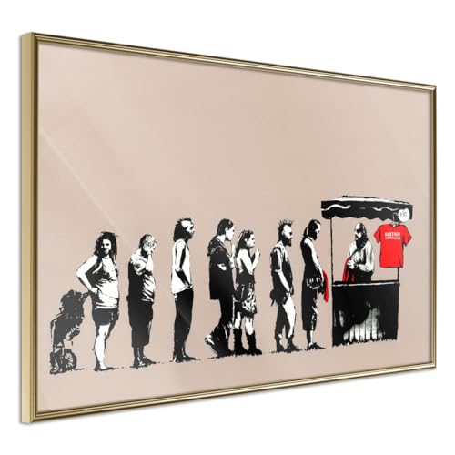 Poster Banksy Festival encadré or 45x30cm une idée cadeau design originale