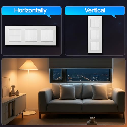 BSEED Zigbee Lichtschalter mit Doppel Rolladenschalter, Smart Schalter Unterputz Kompatibel mit Alexa/Google Home/SmartLife, PC Rahmen, ben&ouml;tigt Nullleiter & Zigbee-Gateway, 4 Fach 1 Weg, Wei&szlig;