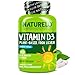 NATURELO Vitamin D - 2500 IU - Plant Based - from Lichen - Best Natural D3 Supplement for Immune System, Bone Support, Joint Health - Whole Food - Vegan - Non-GMO - Gluten Free - 180 Capsules