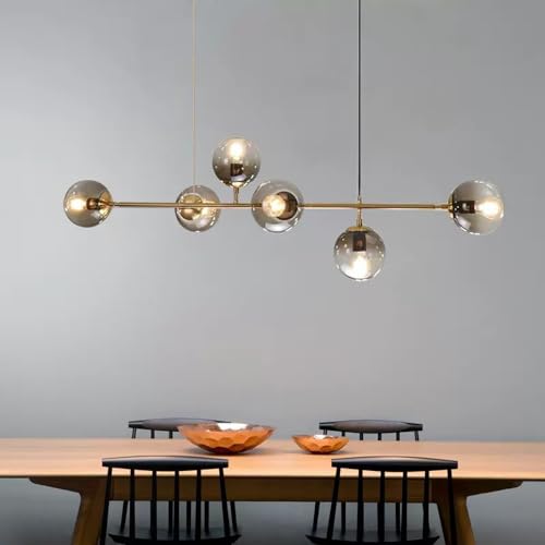 Lámpara colgante de luz variable LED E27 de seis luces ajustables 4