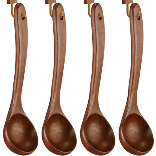 Honeydak 4 Pcs Wooden Ladle 10.6x3