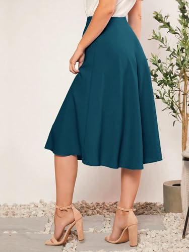 Casual Solid Color A-Line Skirt Basic Women's Summer Casual Vinage Skirt3
